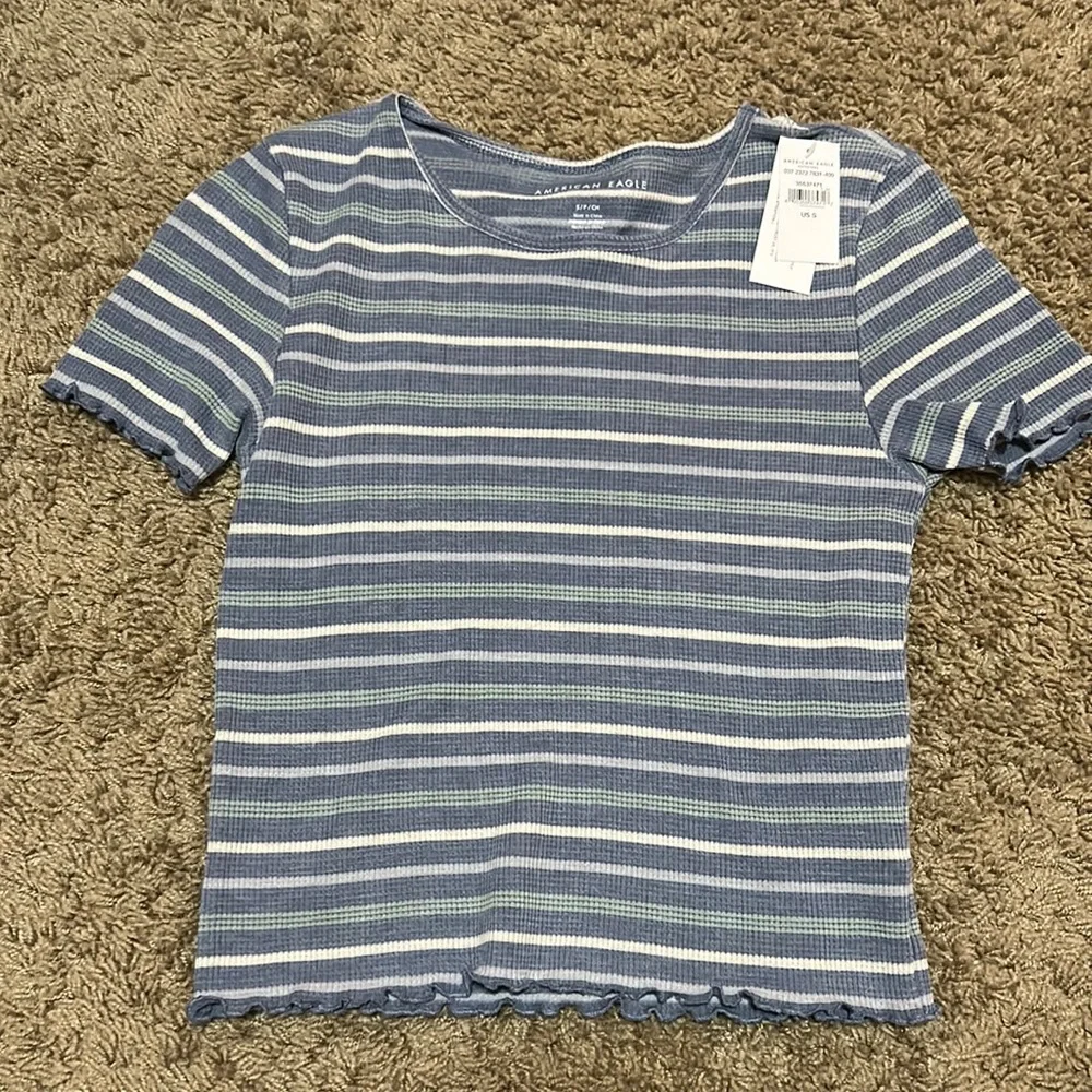 New american eagle striped crop shirt - Picture 1 of 1